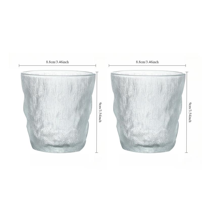 280/330ml Transparent Glass Cups Cocktail Glass Art Design Drinking Glasses European Brandy Glass Suitable for Family Parties 2pcs