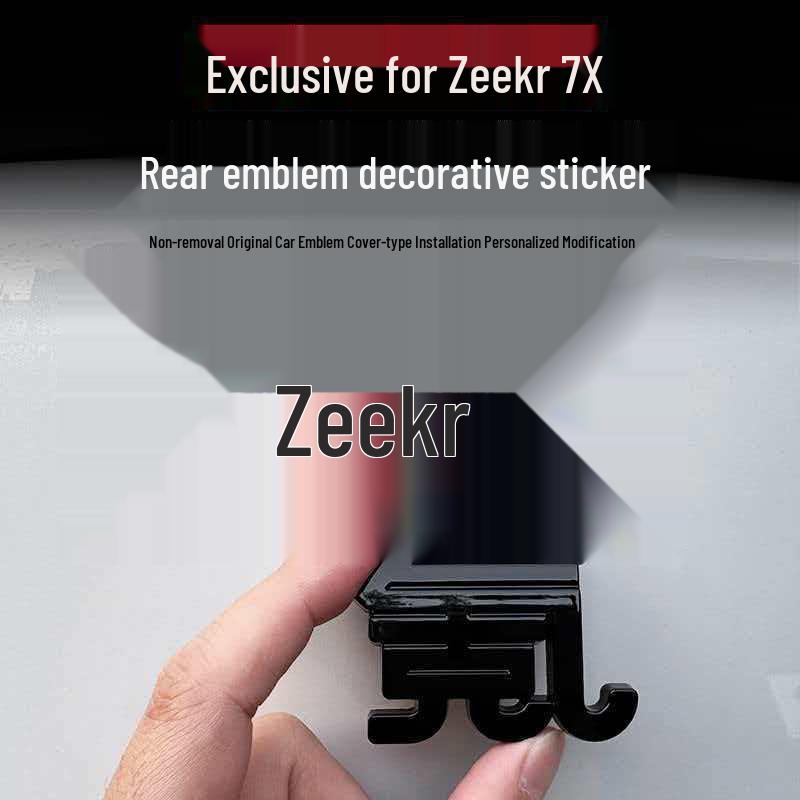 Zeekr 7X Metal Sport Black Warrior Rear Emblem Car Decal