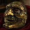 Masque Facial Ridé Effrayant Halloween Masque de Clown Vintage, Accessoire Doré Argenté Fête pour Fête, Costume Mascarade Effrayant Maison Hantée Cosplay Confortable
