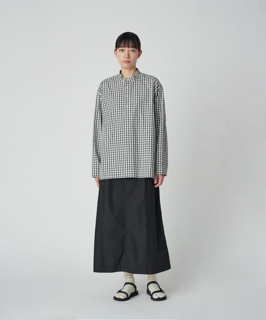 Snow Peak Gingham Check Pullover Long Sleeve and L SH-25SU104 Top, Shirt, Men's Women's, Gray, CH,