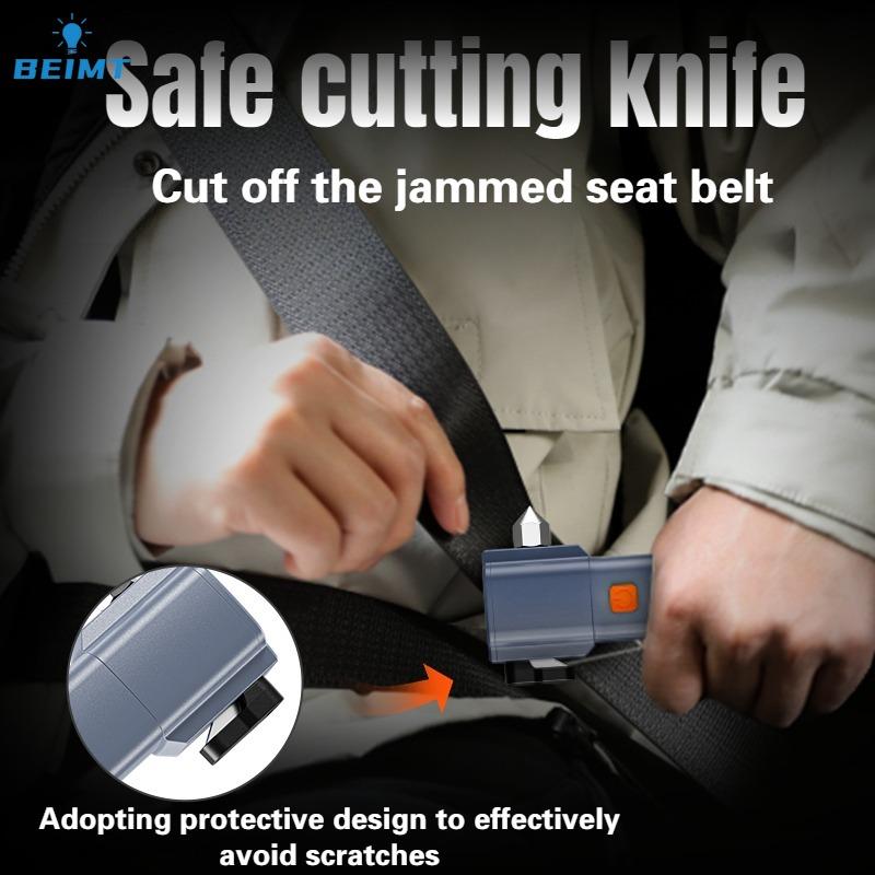 Multifunctional Zoom LED Flashlight with Hammer Built-in 18650 Battery Type-c Rechargeable Bright COB Work Light Camping Torch