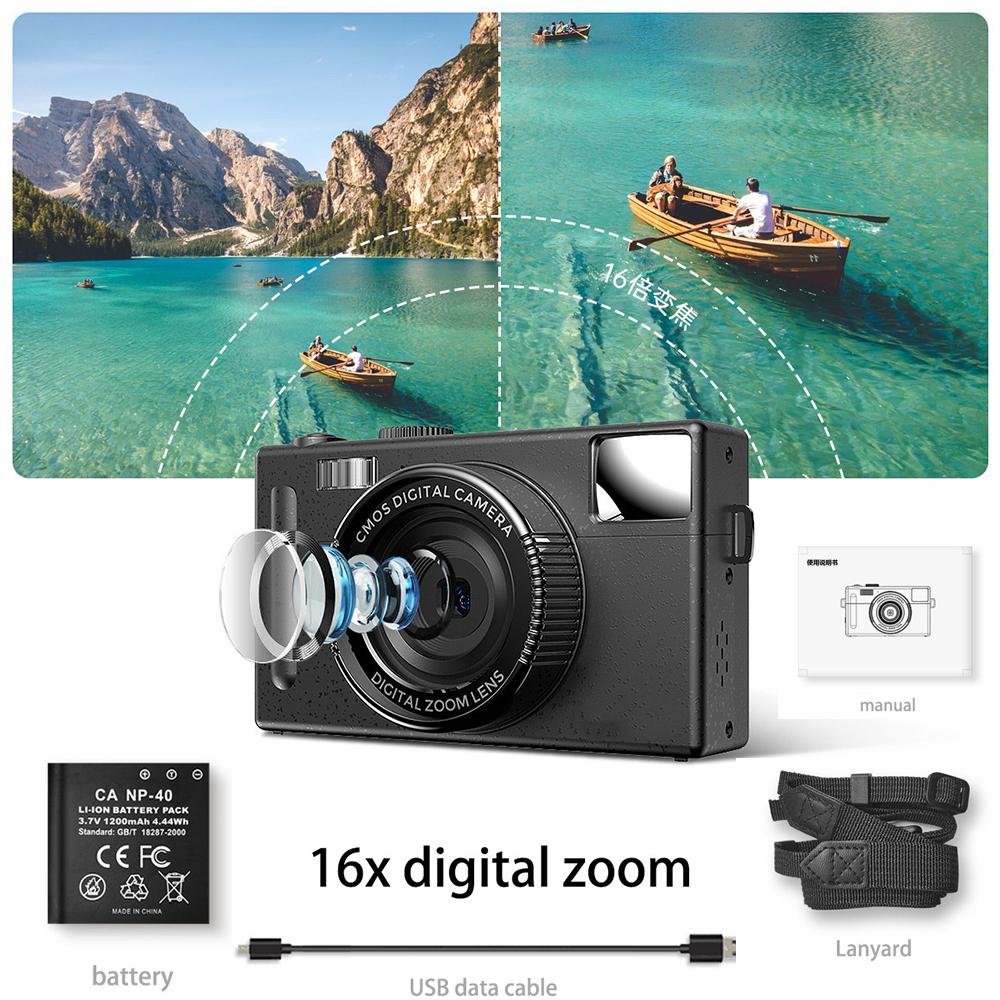 48 MP digitale PO-Kamera für Pografie, 7,6 cm (3 Zoll) Flip-Screen-Selfile-Camcorder, 16-facher Zoom, 4K-Youtube-Streaming-Videokamera, mehrfarbig