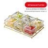 European Style Gold Rimmed Glass Compartmented Serving Tray