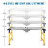 Stable Folding Platform Heavy Duty Adjustable Work Platform, 1100 lbs Capacity, Zinc Plated Steel with Wheels Portable & Anti-Slip Surface, 4/5 Height