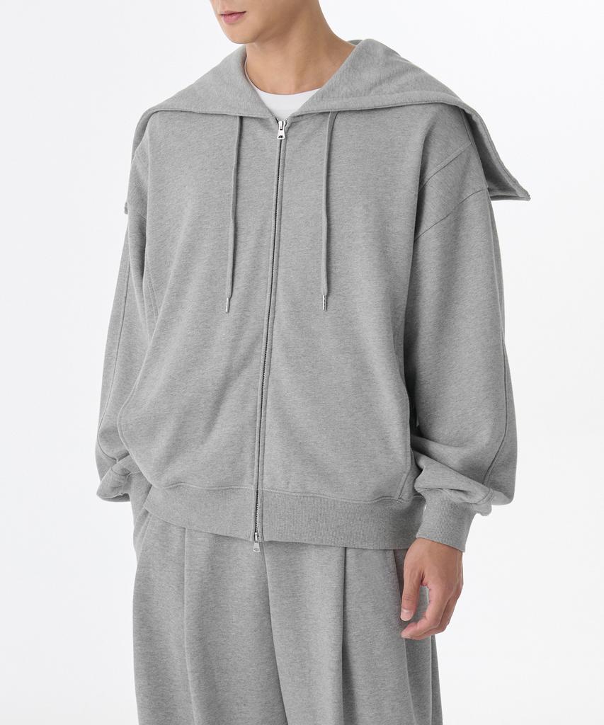 Musinsa Standard Extra Oversized Open Hooded Sweat Zip-Up [Medium Grey]