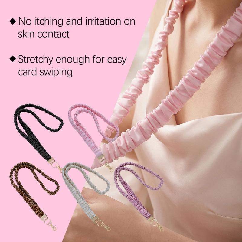 Multifunctional Retractable Scrunchie Lanyard With Keychain And Card Holders Perfect For Offices Work School And Travel