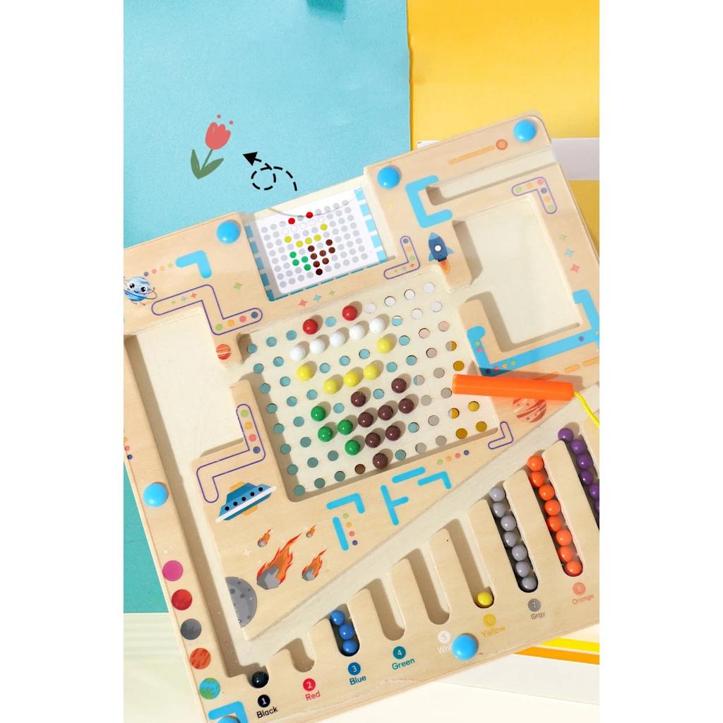 Gry Sortowanie Magnetyczne Zabawki Puzzle Montessori Labirynt Nauka Koloru Liczenie Klasyfikacja Numerów Drewniane Zabawki Edukacyjne
