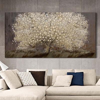 Abstrato dourado árvore flor pintura em tela cartazes e impressões minimalismo arte da parede imagem moderna sala de estar decoração sem moldura