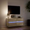 TV Wall Cabinet with LED Lighting Sonoma Oak 100 x 31 x 45 cm