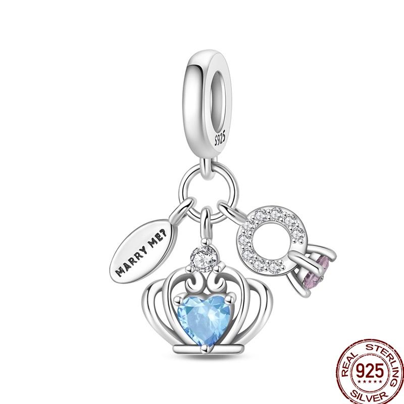 100%Stering Copper Crystal Slippers Charms Beads Swan Rose Pendant Fit Original 3Mm Bracelet Diy For Women Fine Jewelry