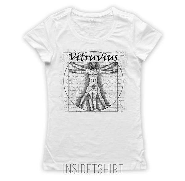 VITRUVIUS T-SHIRT jersey women Leonardo da Vinci vitruvian man T-SHIRT GIRL XL