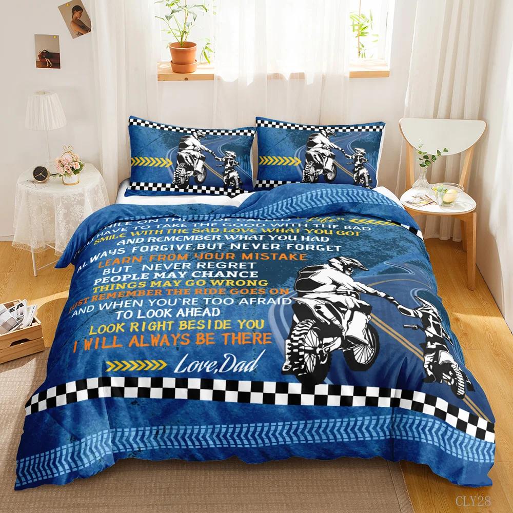 Bettbezug-Set mit Brief an den Sohn, Zitat, Spruch, bekannter Spruch, Aphorismus, Bettwäsche-Set, inspirierende Buchstaben, Polyester, Bettbezug