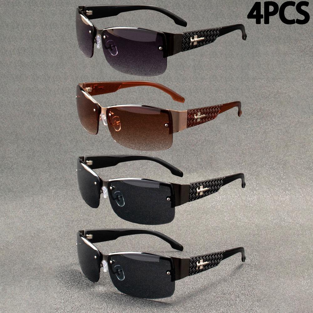 

4PCS New Fashion Designer Sunglasses Women High Quality Retro Women Square Glasses Men Luxury Shades