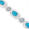 Turquoise & Topaz Sterling Silver Bracelet: Blue Gemstone Jewelry