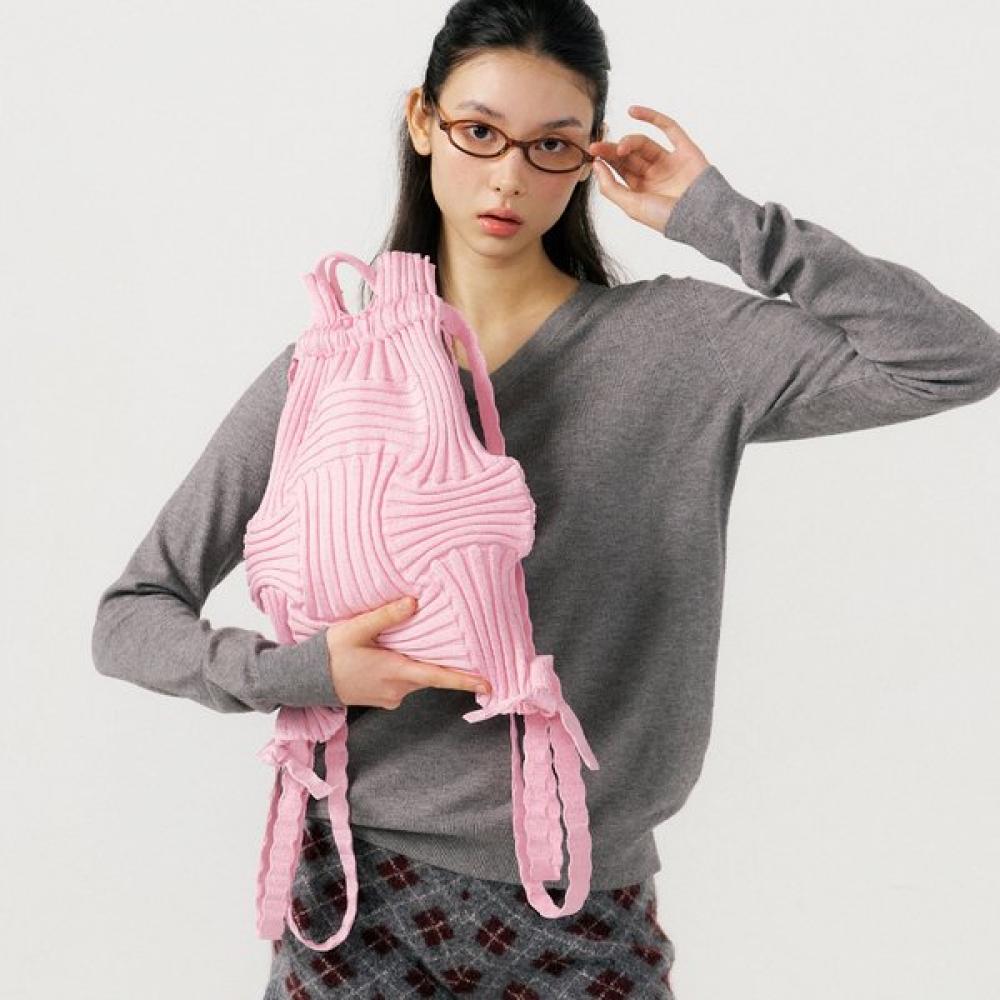 Pleatsmama Light Pink New Bow Backpack