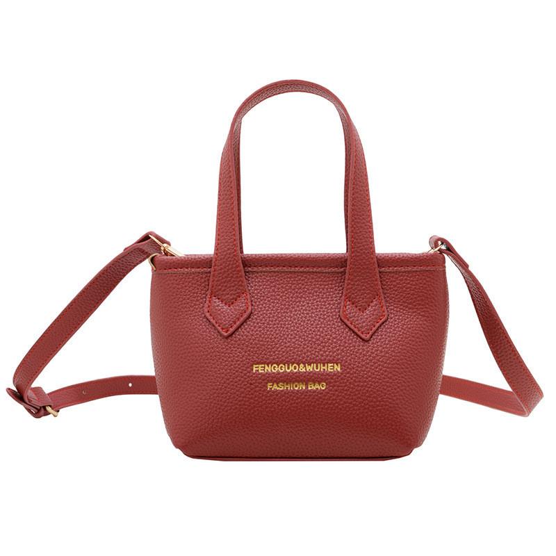 Girls Basket Fashion Bag Minimalist Solid Color Toddler Handheld Bag Bucket