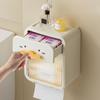 Toilet Paper Box Bathroom Roll Paper Holder Double-layer Waterproof Storage Rack Wall Mounted No Drilling Transparent