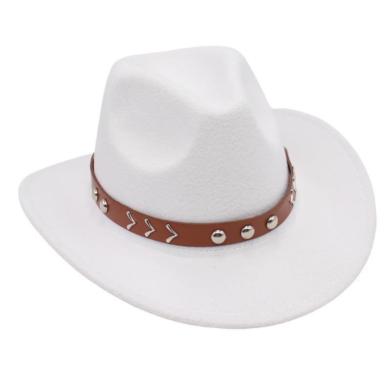 Rivet Tibetan Top Hat Belt Western Cowboy Hat Jazz Hat Guozhuang Dance Felt Hat Mongolian Sun Hat Wholesale For Men And Women
