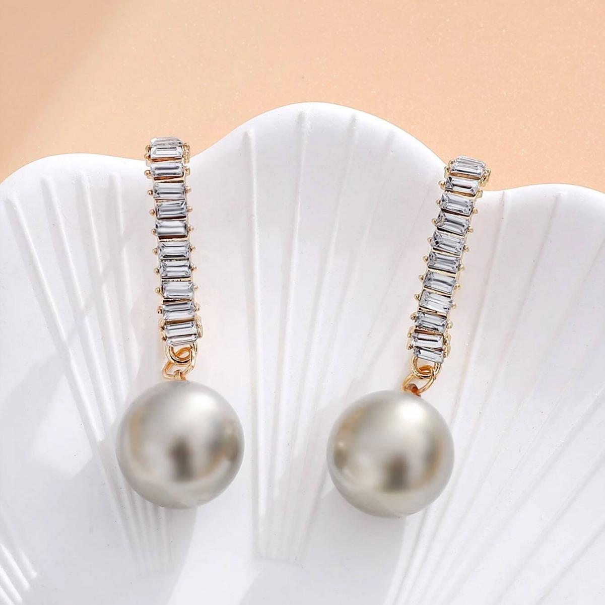 

Серьги-подвески с жемчугом Серебряная игла : Трендовый ретро-дизайн для женщин White 4202