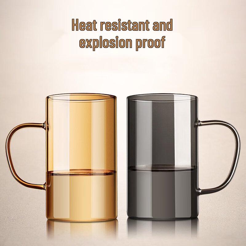 ZISIZ Ins Style Square Handle Glass Cup