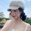 Plaid Octagonal Hat Women's Literary and Artistic Small Fresh Sunshade Cap Spring and Summer Cotton Face Small Painter Hat