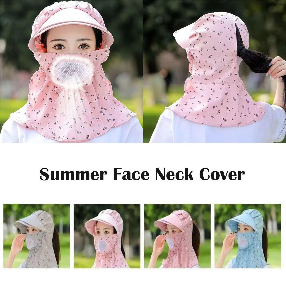 Flower Pattern Women Face Neck Cover Breathable Fisherman Hat Sunscreen  Hat  Summer Outdoor