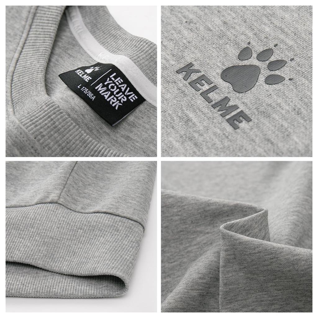 Crew Neck Sweatshirt with a Single Sportswear [Kelme] Long-sleeved Logo, Men's (White, M)