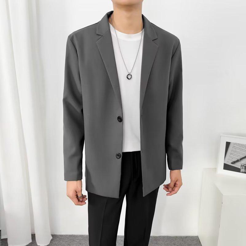 2026 Men s British Style Casual Blazer: Handsome, Lightly Mature, Spring/Autumn College Jacket S темно-серого