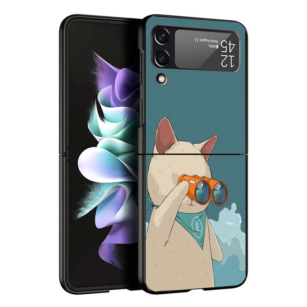 Cute Cartoon Lucky Cats Phone Case For Samsung Galaxy Z Flip7 Flip6 5G Flip5 Flip4 Flip3 ZFlip 7 6 3 4 5 Shockproof Back Cover G