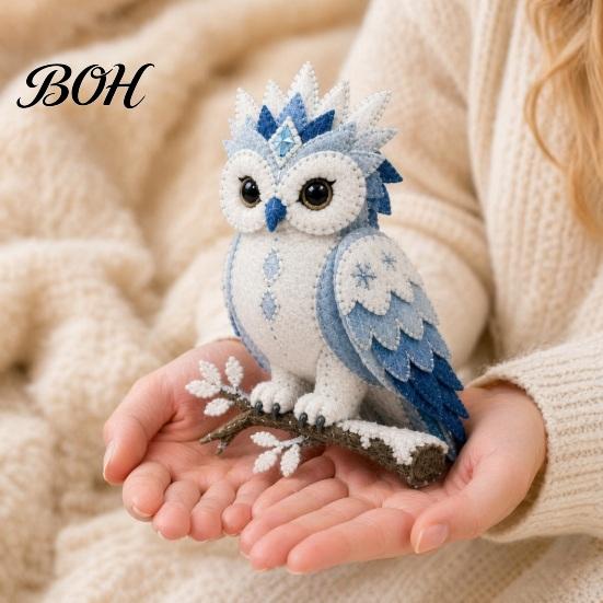 DIY Patchwork-Set Arktische Tiere für Anfänger, Winterwächter Tier-Nähset, 3D Filz-Stofftier Mythisches Wesen Basteln Heimdeko Kreativ