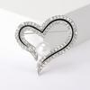 Simple Pearl-Set Diamond Love Brooch, High-End Exquisite Heart-Shaped Corsage Fashion Coat, Shawl Anti-Light Buckle