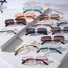 Trendy Rimless Eyeglasses for Men Women Fashion Frameless Rectangle Sun Glasses Retro Shades Summer Traveling Eyewear