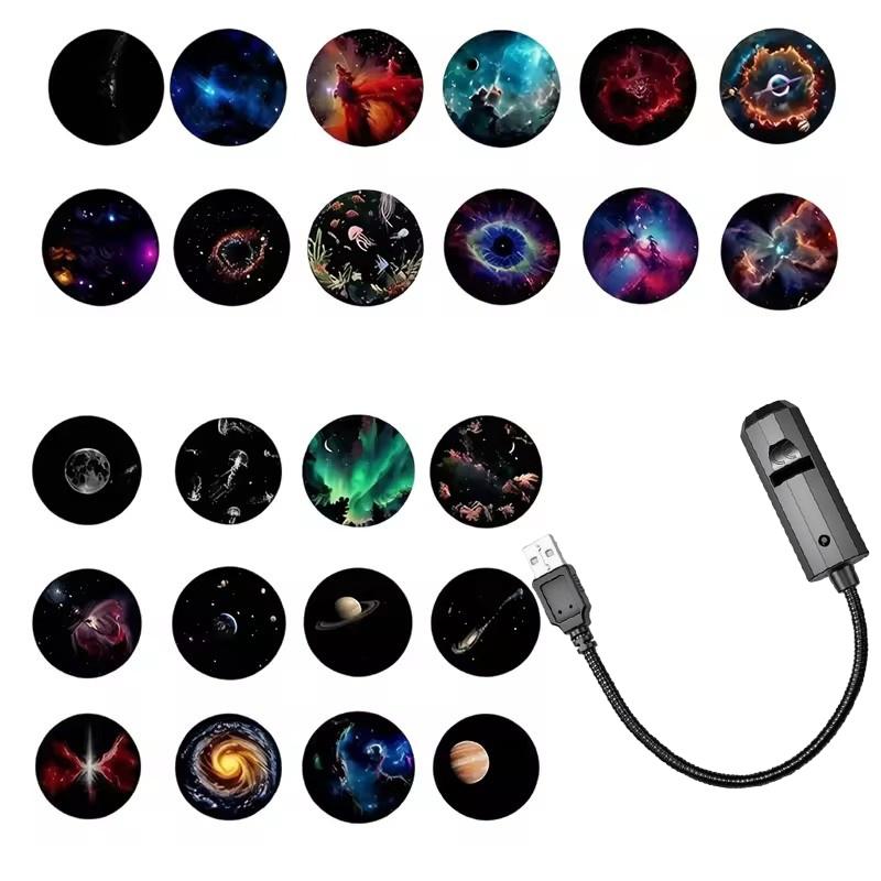 

Romantic Rotatable Galaxy Star Projector Portable Usb Led Night Light Sleep Atmosphere Lamp Home Wedding Party Decoration Onesize