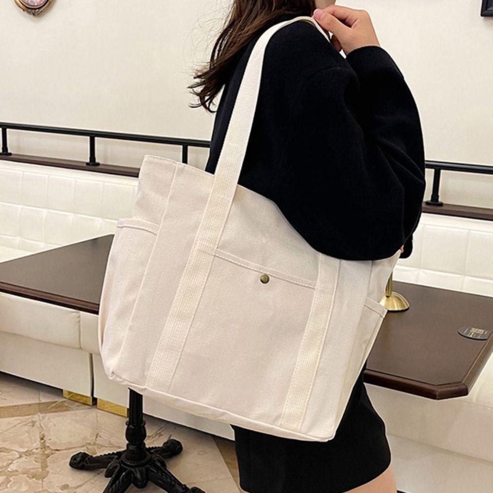 Large Capacity Canvas Tote Bag Casual Cloth Shoulder Bag All-match Mommy Handbag  Travel