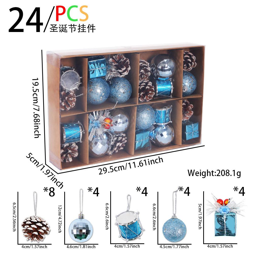 

Decorations Charming Christmas Set With Plastic Bells And Pinecones For Joy Holiday Blue Box Set