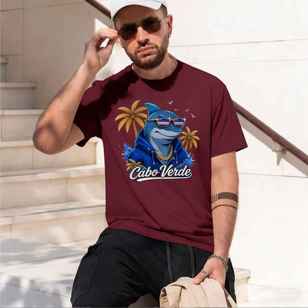 Flag Shark Cape Ver Roots Cabo Verde Tshirt Summer Shortsved Breathable Sweatwking Versatile Fashion Tshirt For 2026 New Mod