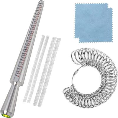 Ringgrößen-Set, Metall-Messwerkzeug, Ringdorn, Finger-Größenlehre, Schmuck-Messwerkzeug, Schmuck-Größenmessung