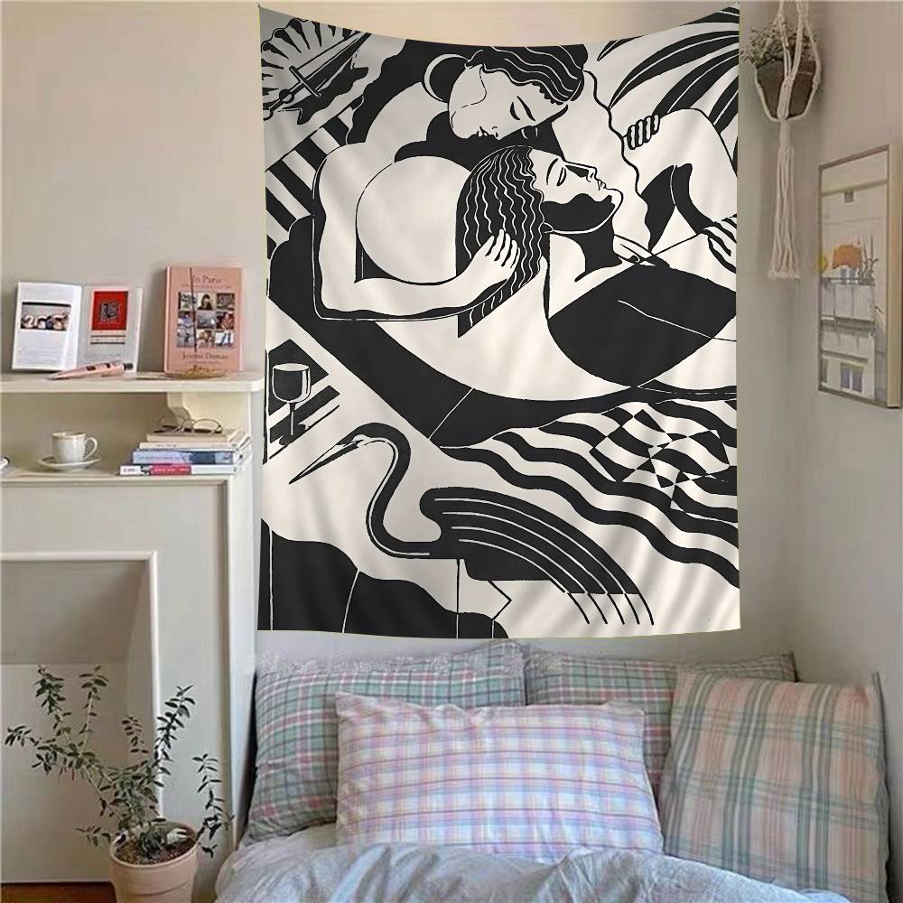 Abstract minimalist female body lines anime tapestry wall decoration home decor girls bedroom decoration