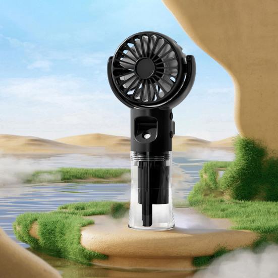 Ruční ventilátor Chladicí ventilátor s rozprašováním vody se 4 nastaveními rychlosti Nízká hlučnost mlžný ventilátor napájený dobíjecí baterií se šňůrkou