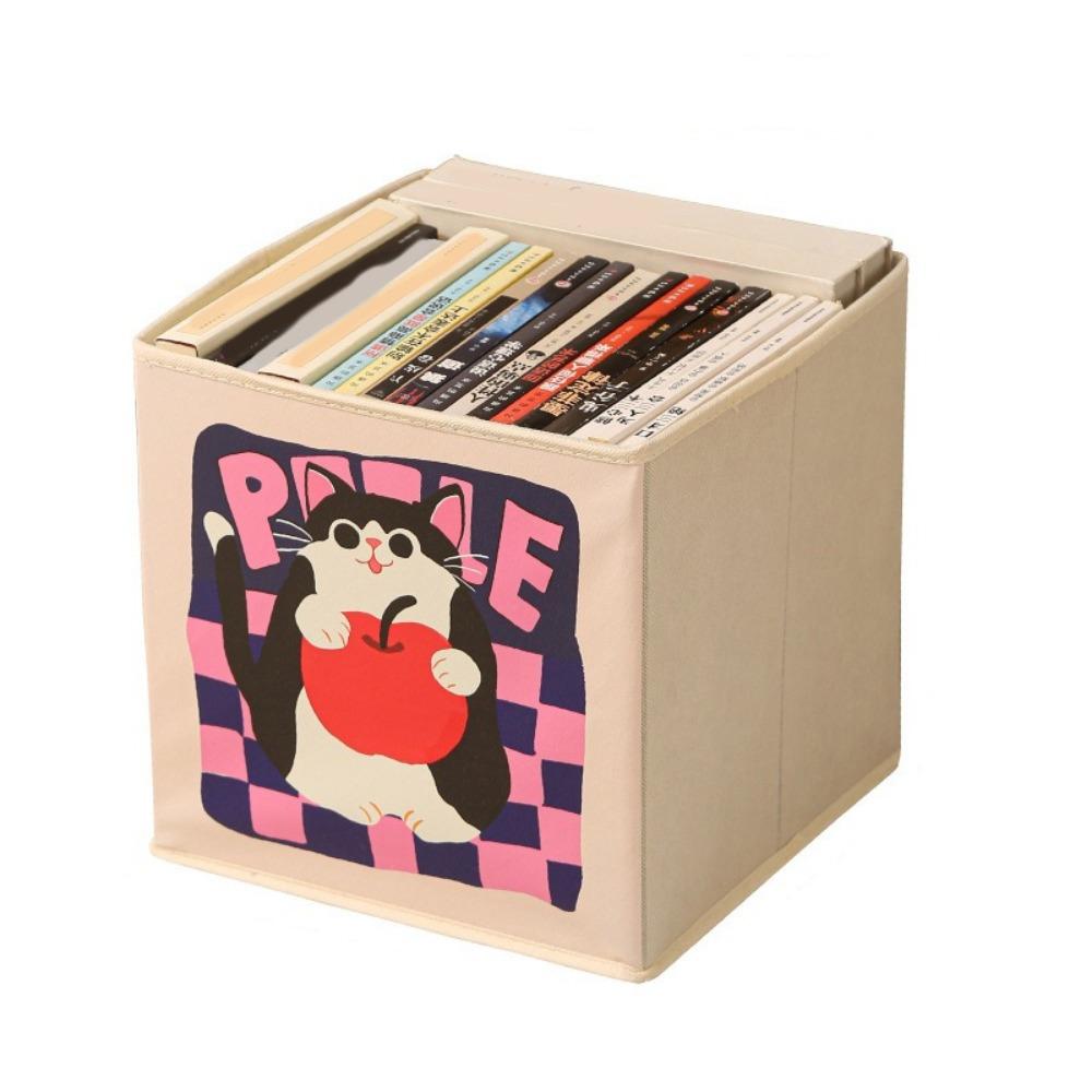 

Cartoon Cube Storage Box Folding Large Capacity Clothing Storage Box Cat Pattern Moisture-proof Sundries Storage Basket Bedroom