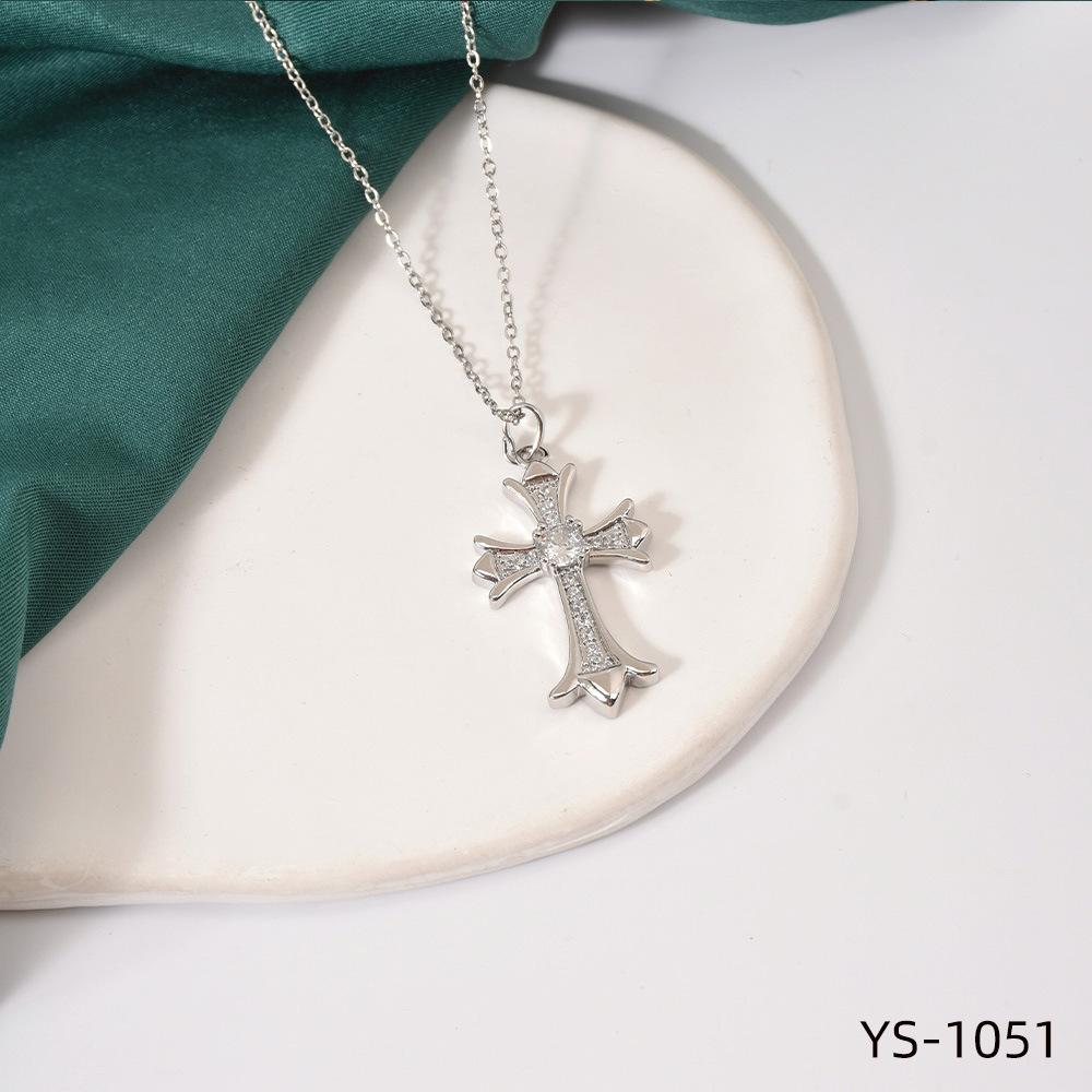 Fashion Trendy Titanium Steel Cross Necklace Women Luxury Versatile Accessory