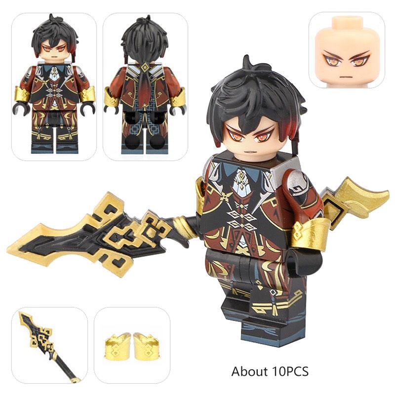 

Чжунли Импакт Геншин Ху Тао Райдэн Сёгун Цици Игрушка-конструктор для пресса для детей Zhongli