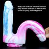Two-pronged Mixed Color Silicone Double-headed Penis Size Fake Penis Female Anal Plug Masturbation Device Adult Products