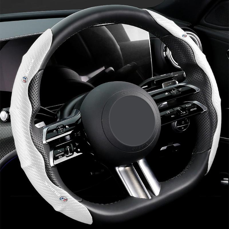 2pcs Carbon Fiber Non-Slip Steering Wheel Cover Car Accessories For Buick Verano Velite Lesabre Riviera Avenir GL6 GL8 Envision Excelle