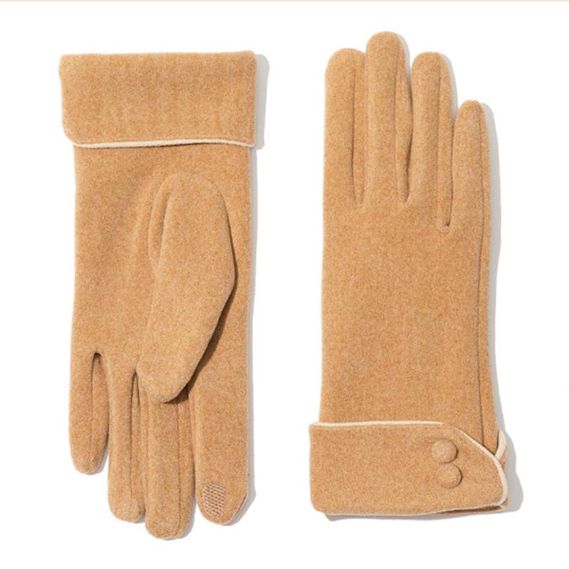 Women Touch Screen Gloves Fashion Mittens Autumn Winter Warm Thin Cashmere Solid Cycling Drive Suede Fabric Elegant Windproof