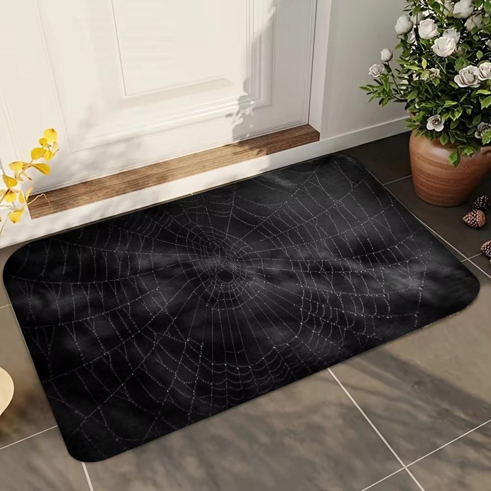 Halloween Spider Mat Non Slip Doormat Living Room Bedroom Kitchen Mat Polyester Easy Care Home Decor Rug Soft Carpet