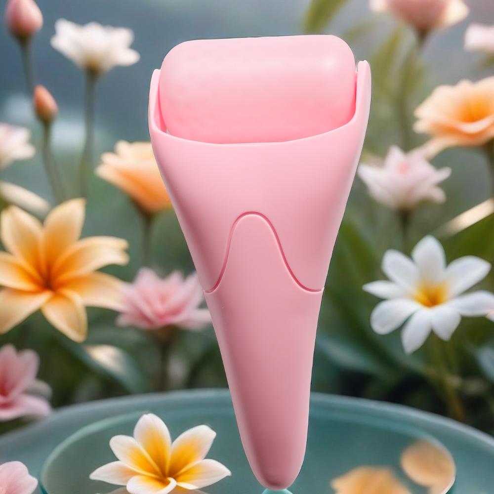Pink Silent Ice Facial Massage Roller - Cold Compress and Lifting Tool