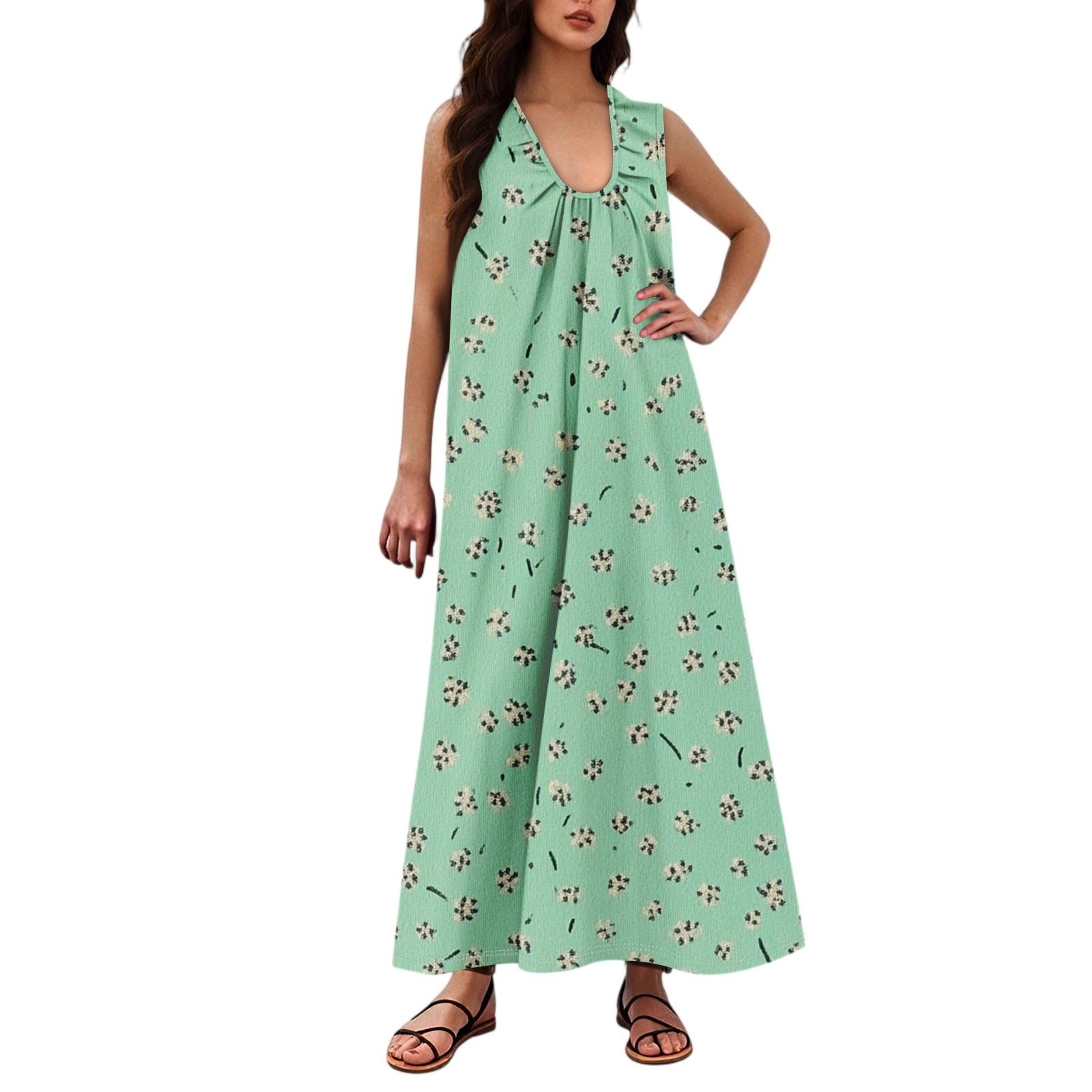 

Жіноча Мода Повсякденна А-силуету З Квітковим Принтом З Ефектом Молотка Вільна Довга Спідниця З Кишенями XL