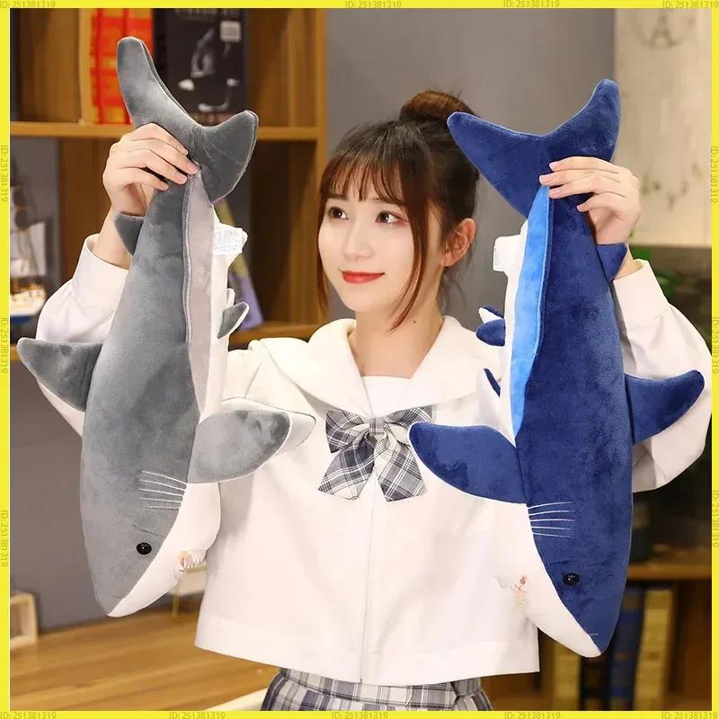 Giant Soft Cute Simulation Shark Plush Toy Stuffed Animal Doll Sleeping Pillow Cushion Birthday Gift For Children Girlfriend