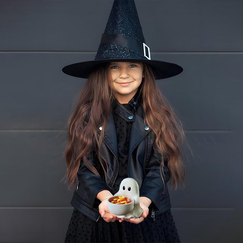 Cartoon Candlestick Cute Ceramic Ghost Candlestick Halloween Ghost Candle Holder Home Desktop Decorative Ornaments Handicraft
